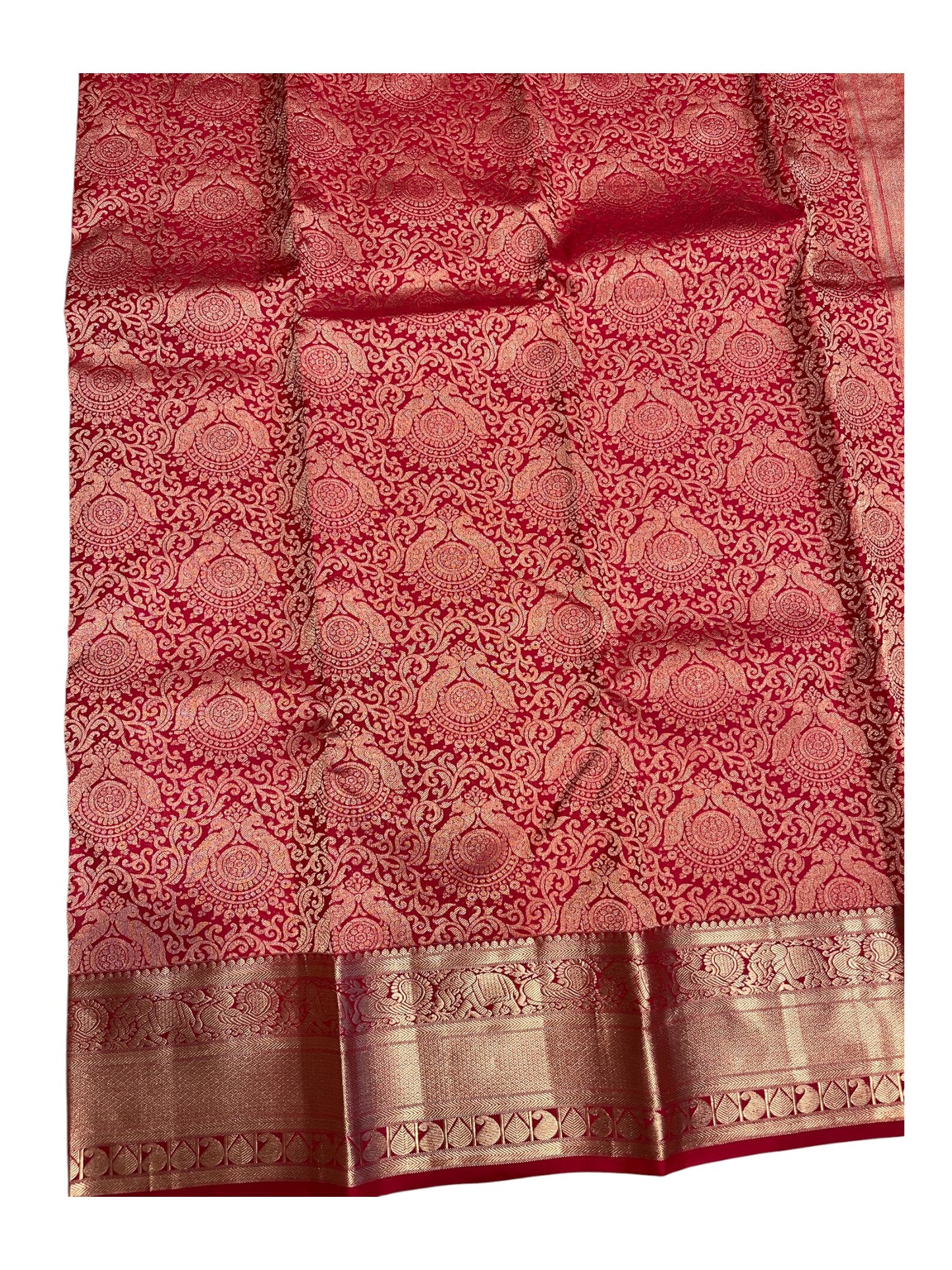 Southloom Pure Handloom Bridal Kanchipuram Silk Saree with Korvai Work