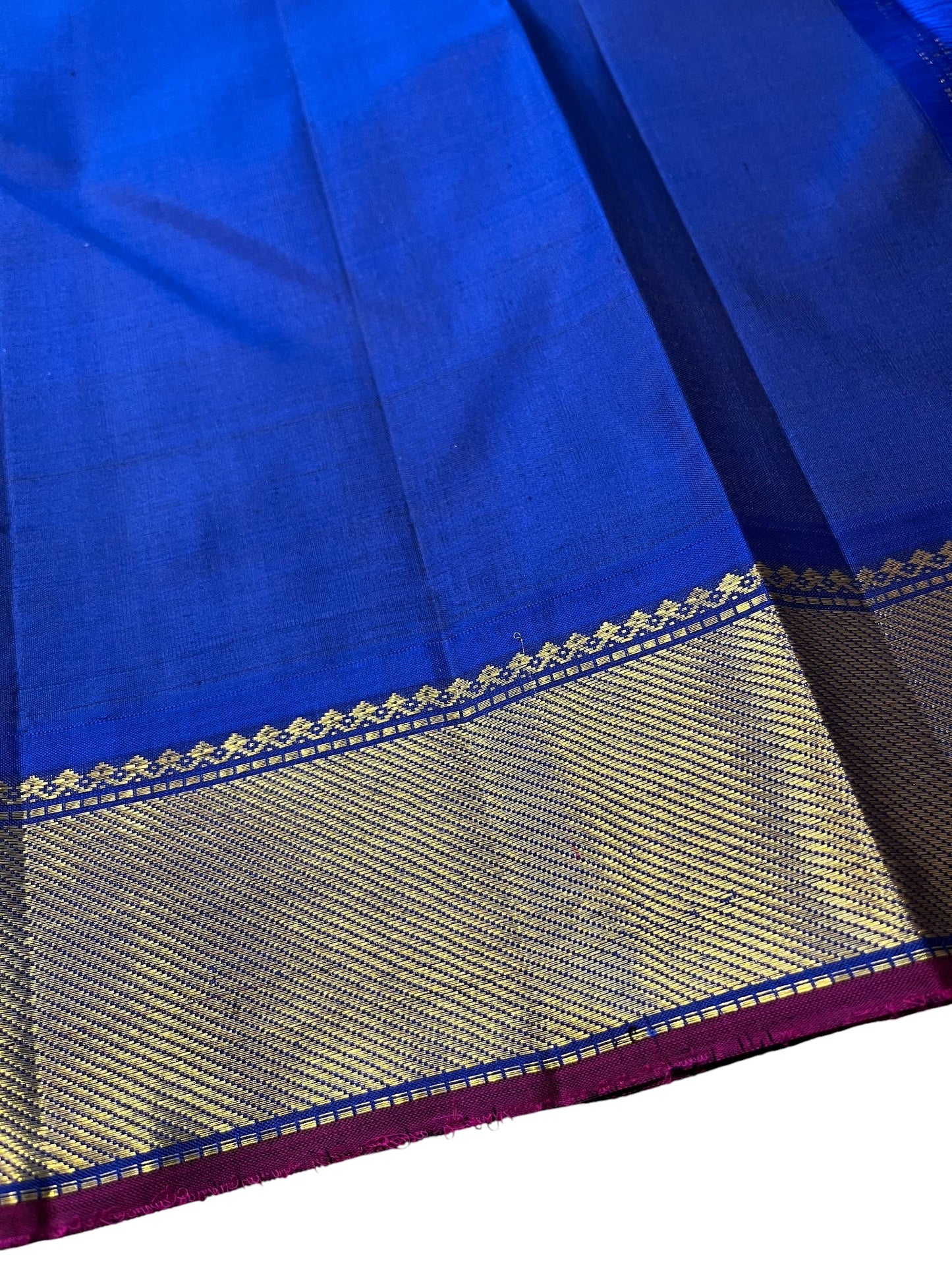 Southloom Pure Handloom Bridal Kanchipuram Silk Saree with Korvai Work (Green & Blue)