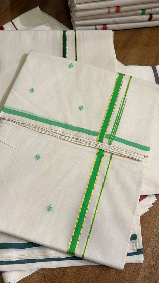 Green Border Handloom Saree With Butta Design SL121