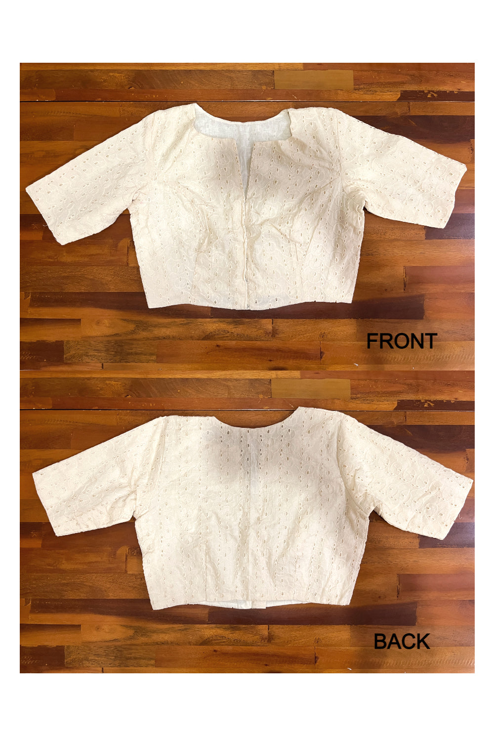 Southloom Off White Hacoba Work Ready Made Blouse