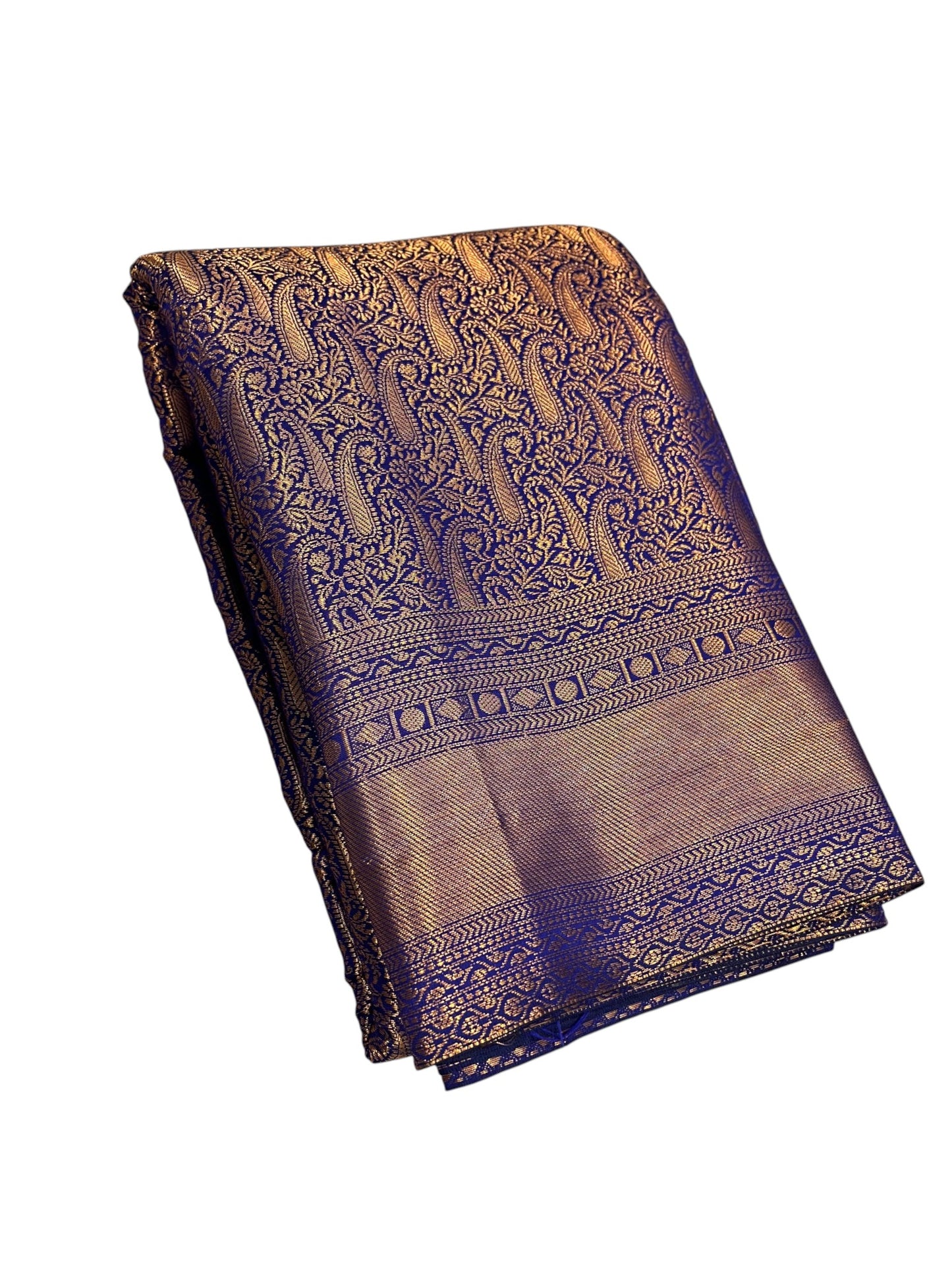 Southloom Premium Semi Silk Zari Work Brocade Saree in Bridal Blue with Matching Pallu