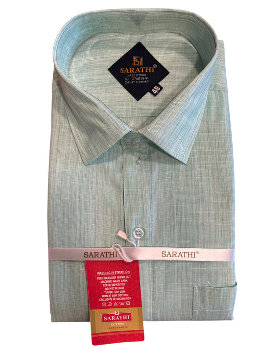 Pure Cotton  Green Plain Shirt (48 FS)