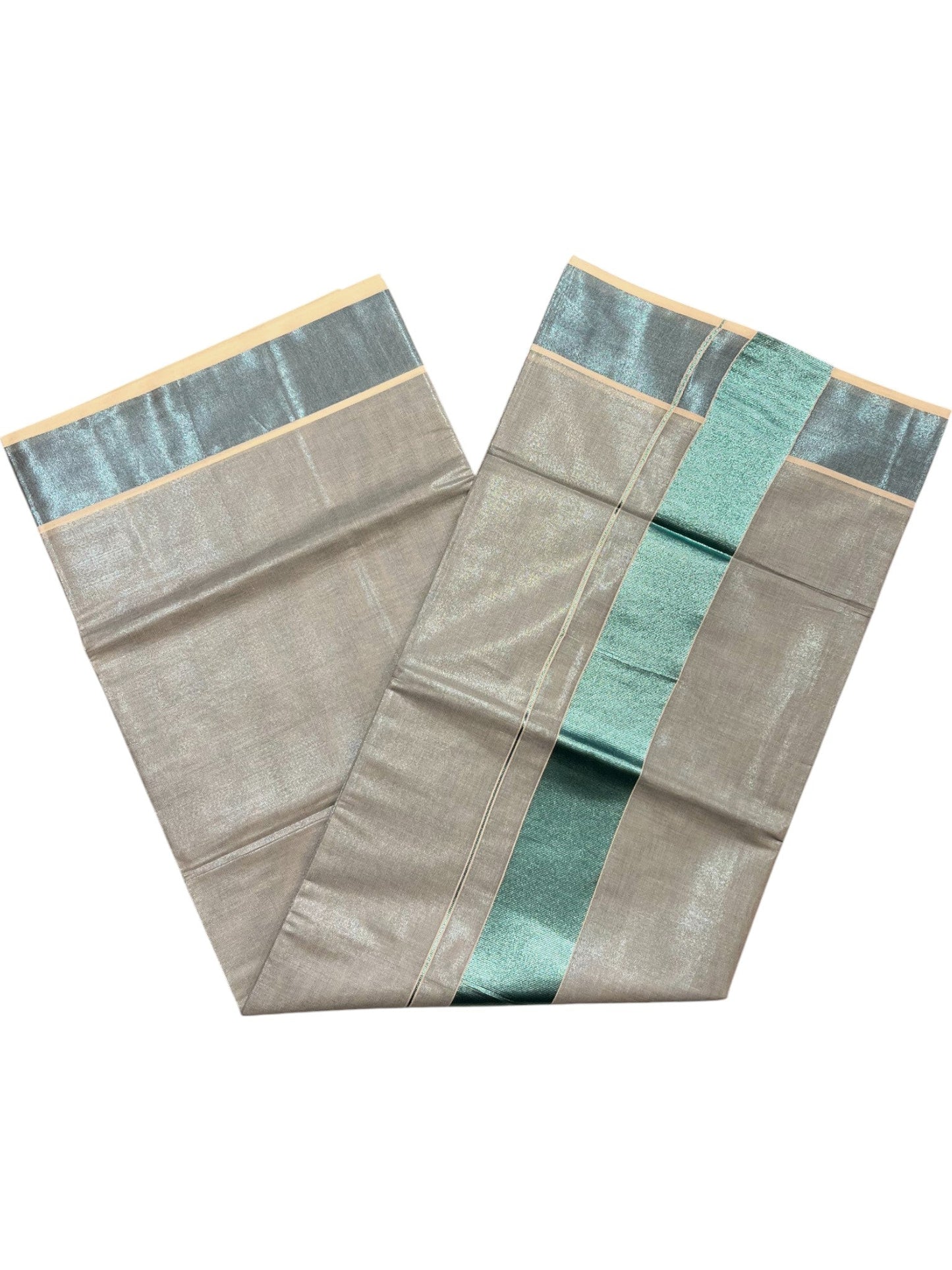 Southloom Blue Kasavu Tissue Plain Kerala Saree