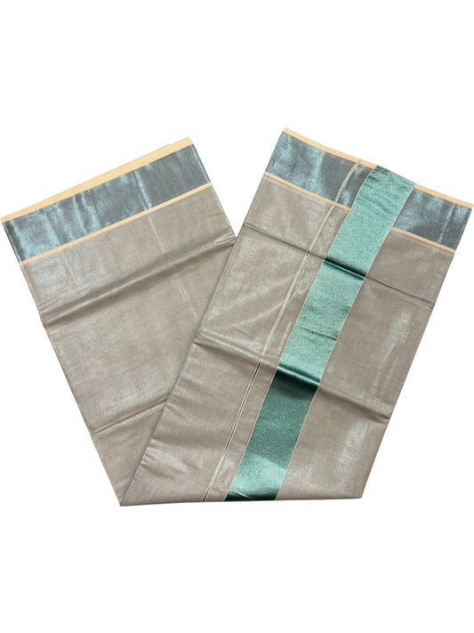 Southloom Blue Kasavu Tissue Plain Kerala Saree