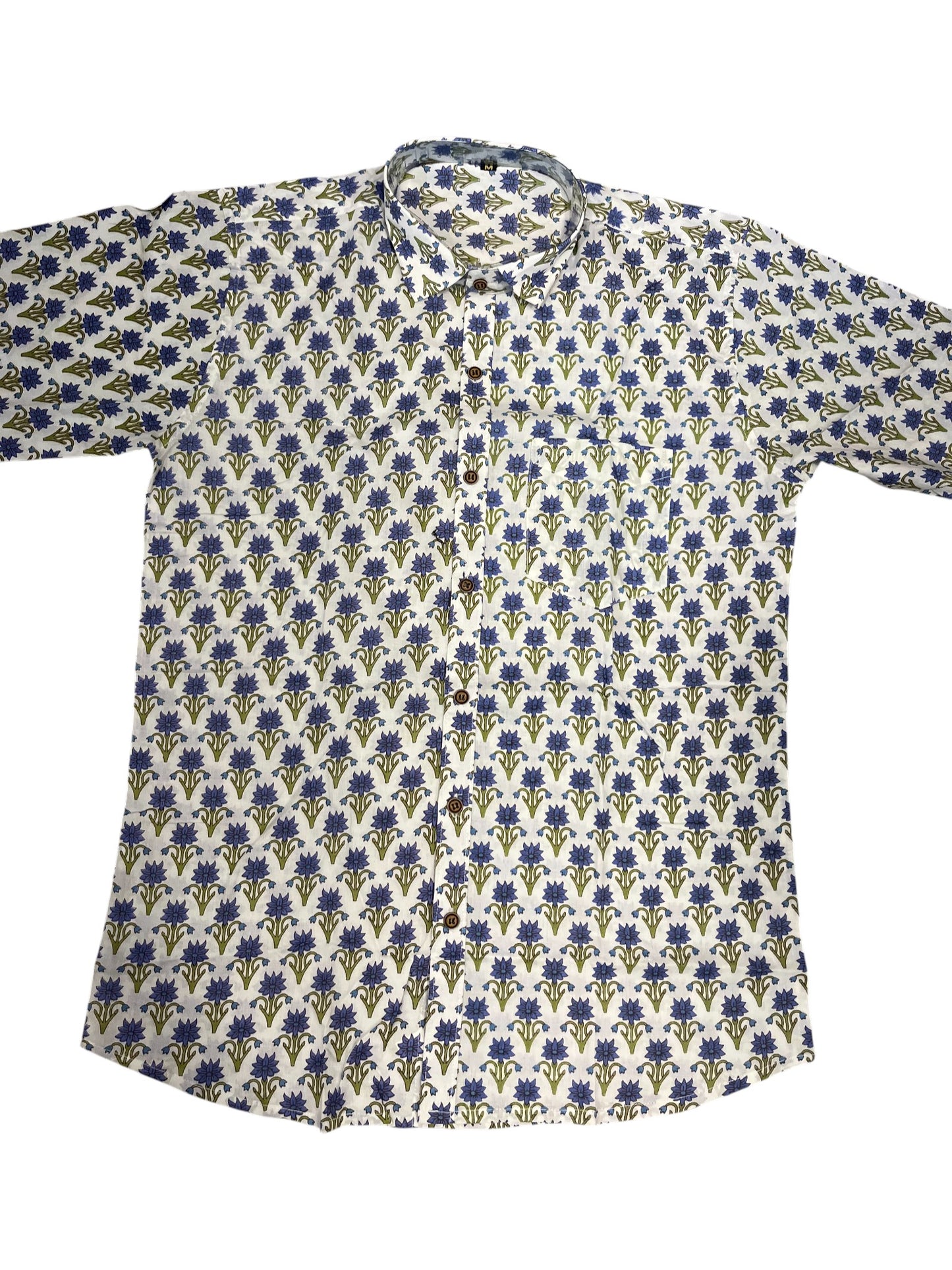 Southloom Jaipur Pure Cotton Block Printed Shirt for Men (Medium)