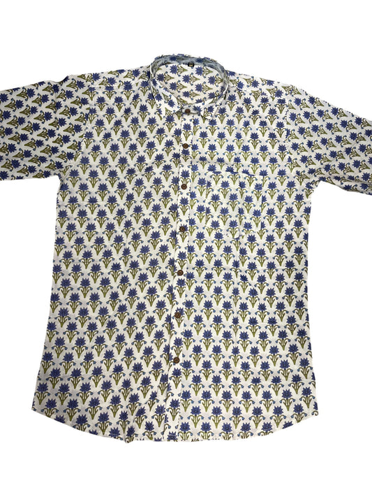 Southloom Jaipur Pure Cotton Block Printed Shirt for Men (Medium)
