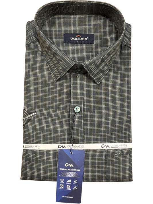 Southloom Pure Cotton Green Cheack Shirt (42 HS)