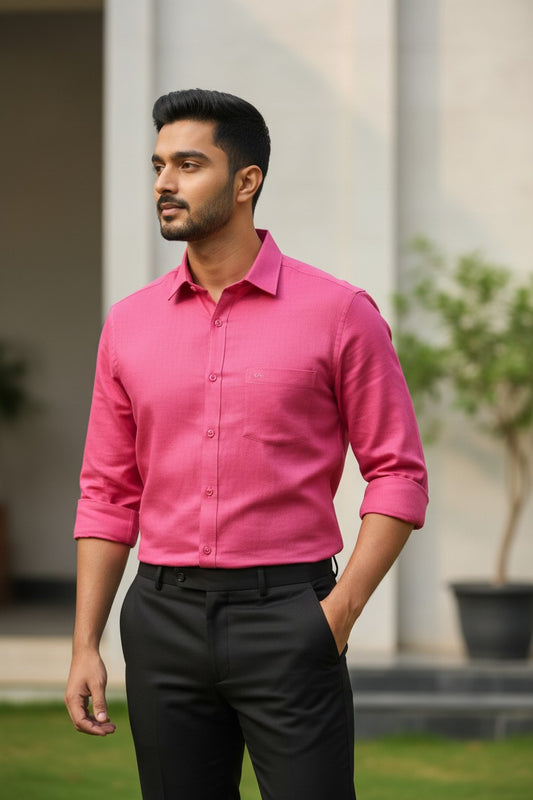 Southloom Pure Cotton Magenta Plain Shirt SLSHIRT 46 FS