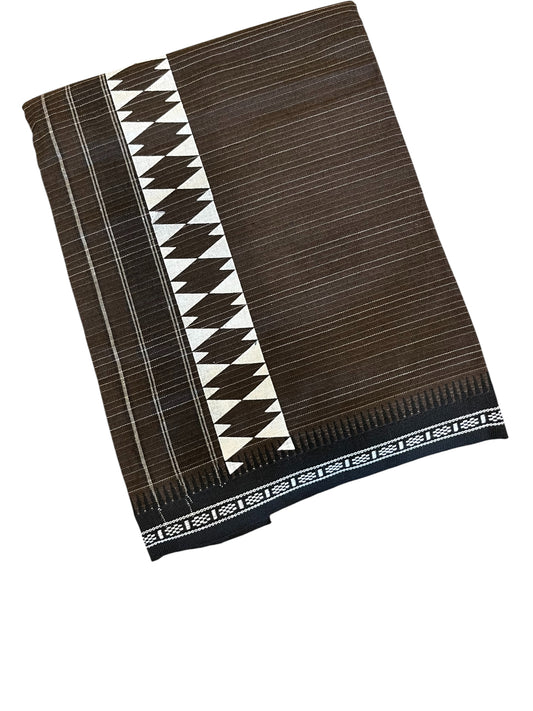 Southloom Brown Printed Single Mundu / Otta Mundu / Lungi (South Indian Kerala Dhoti)