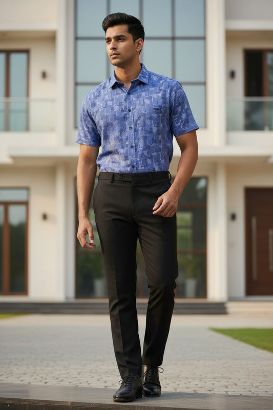Southloom Pure Cotton Lavender Printed Shirt SLSHIRT 44 HS