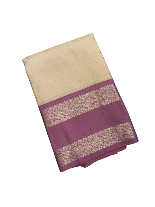 Southloom Banarasi Semi Silk Saree with Woven Work on Body (Beige)