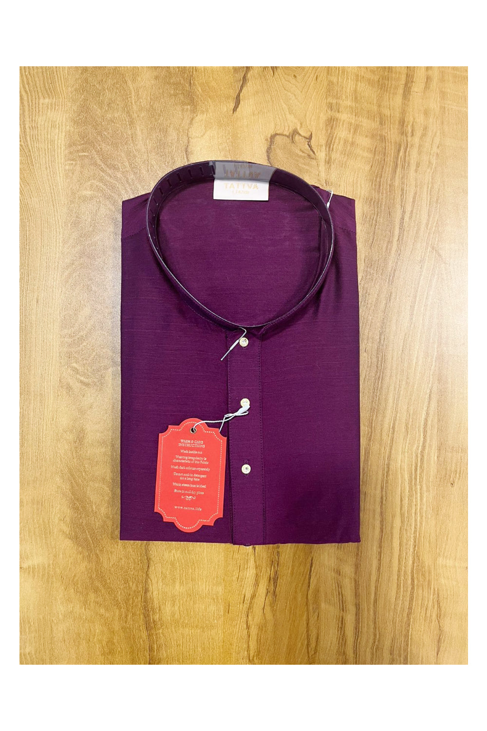 Southloom Semi Silk Short Kurta for Men in Violet Colour