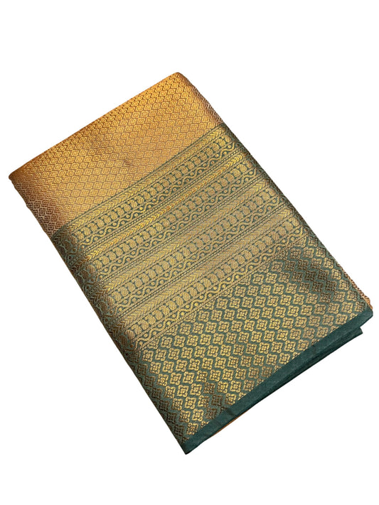 Southloom Semi Silk Brocade Bridal Saree With Woven Borders