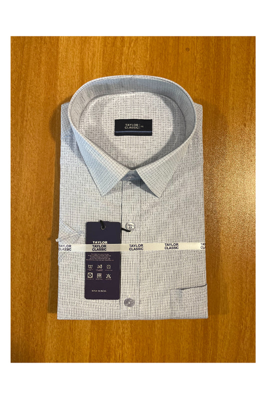 Pure Cotton White Shirt with Micro Checks (46 HS)