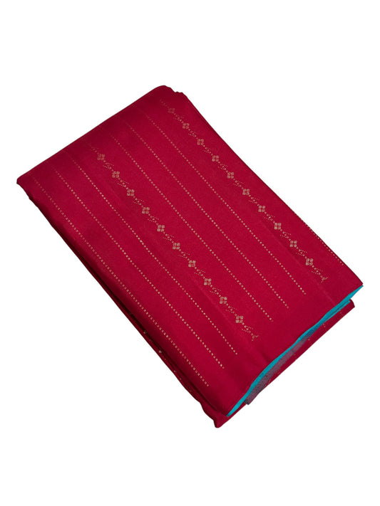 Southloom Premium Handloom Bridal Kanchipuram Silk Saree with Korvai Work (Magenta & Blue)