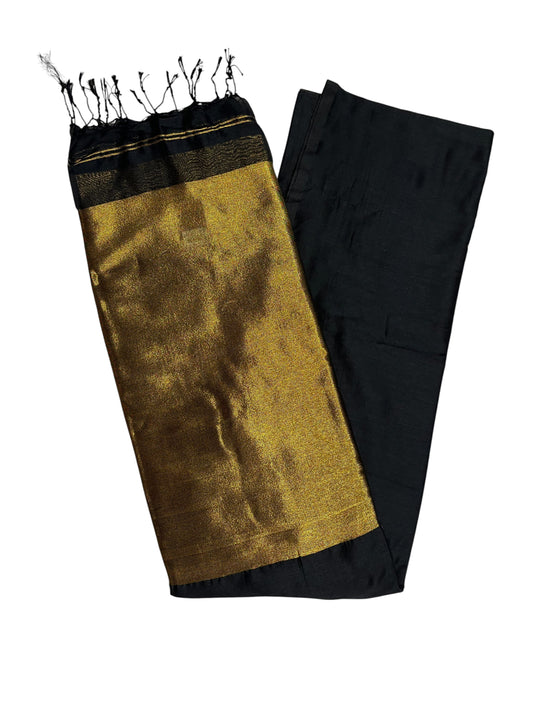 Southloom Mul Cotton 120 x 120 Soft Fabric Saree in Black Colour