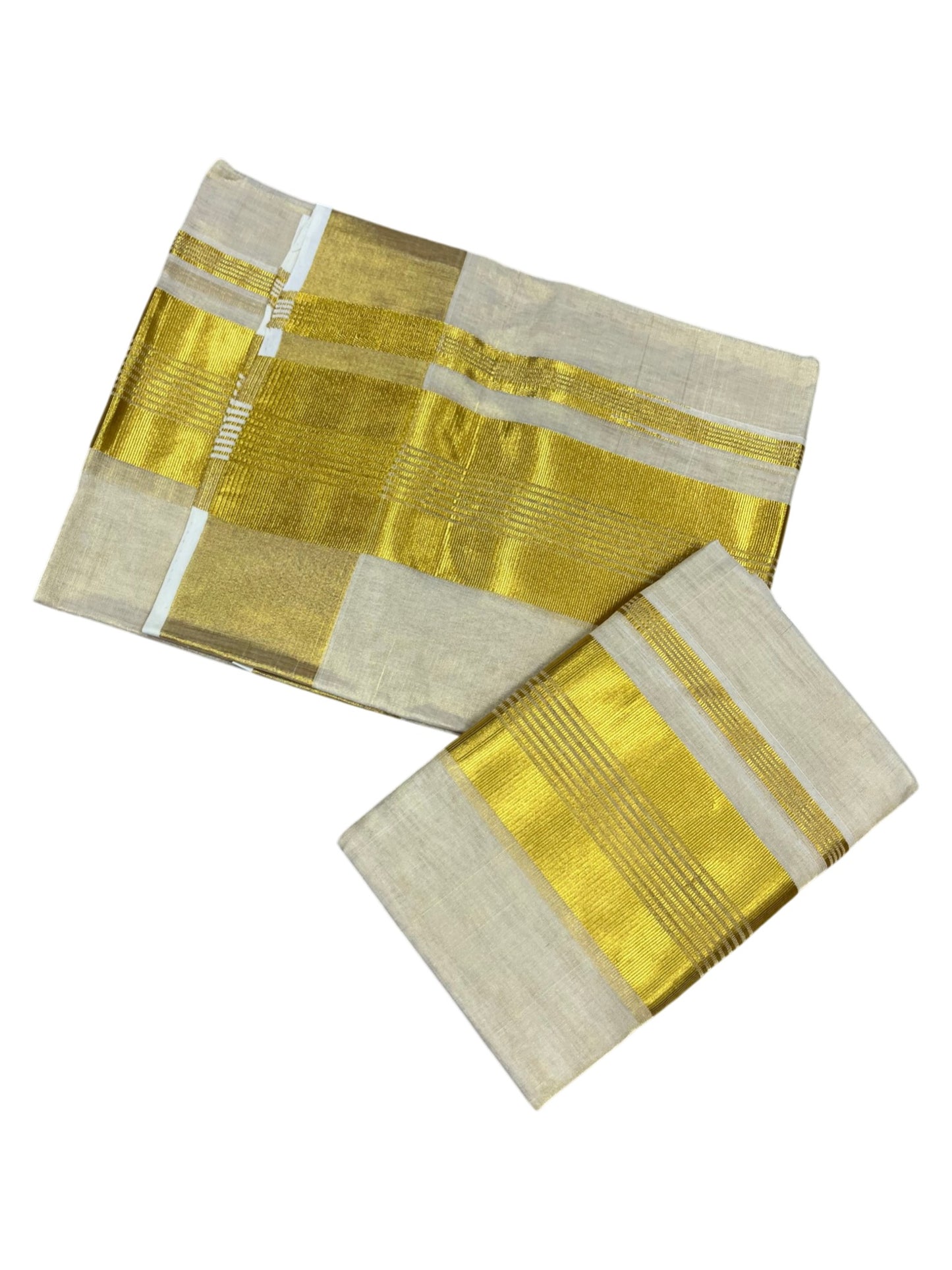 Southloom Super Premium Balaramapuram Handloom Cotton Wedding Pudava Set Mundu