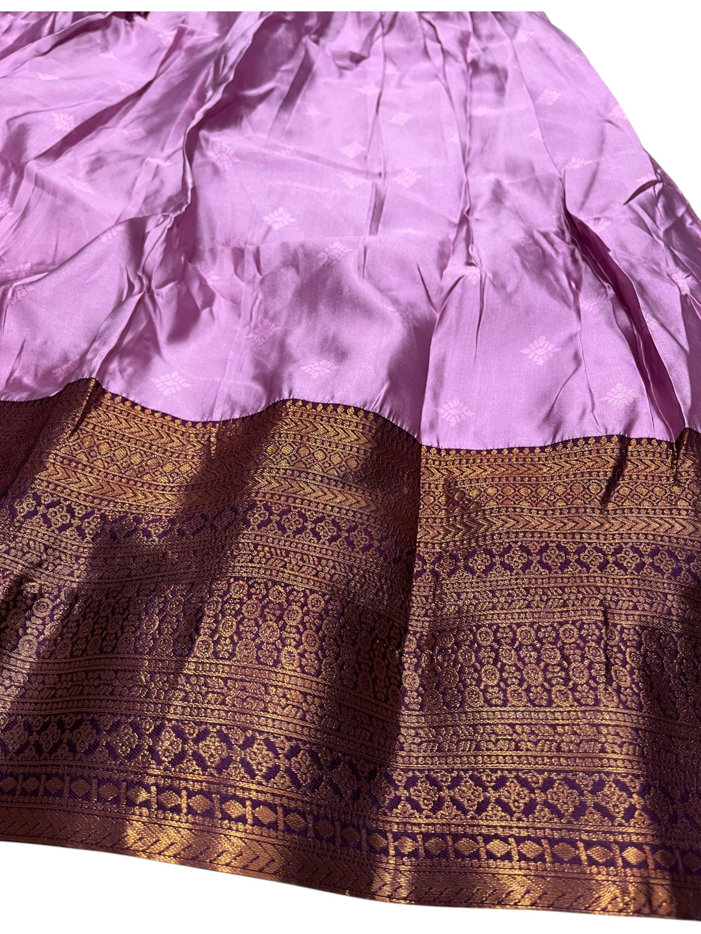 Southloom Semi Silk Dhavani Set with Pavada and Pink Blouse PieceSLDHAVANI SL542