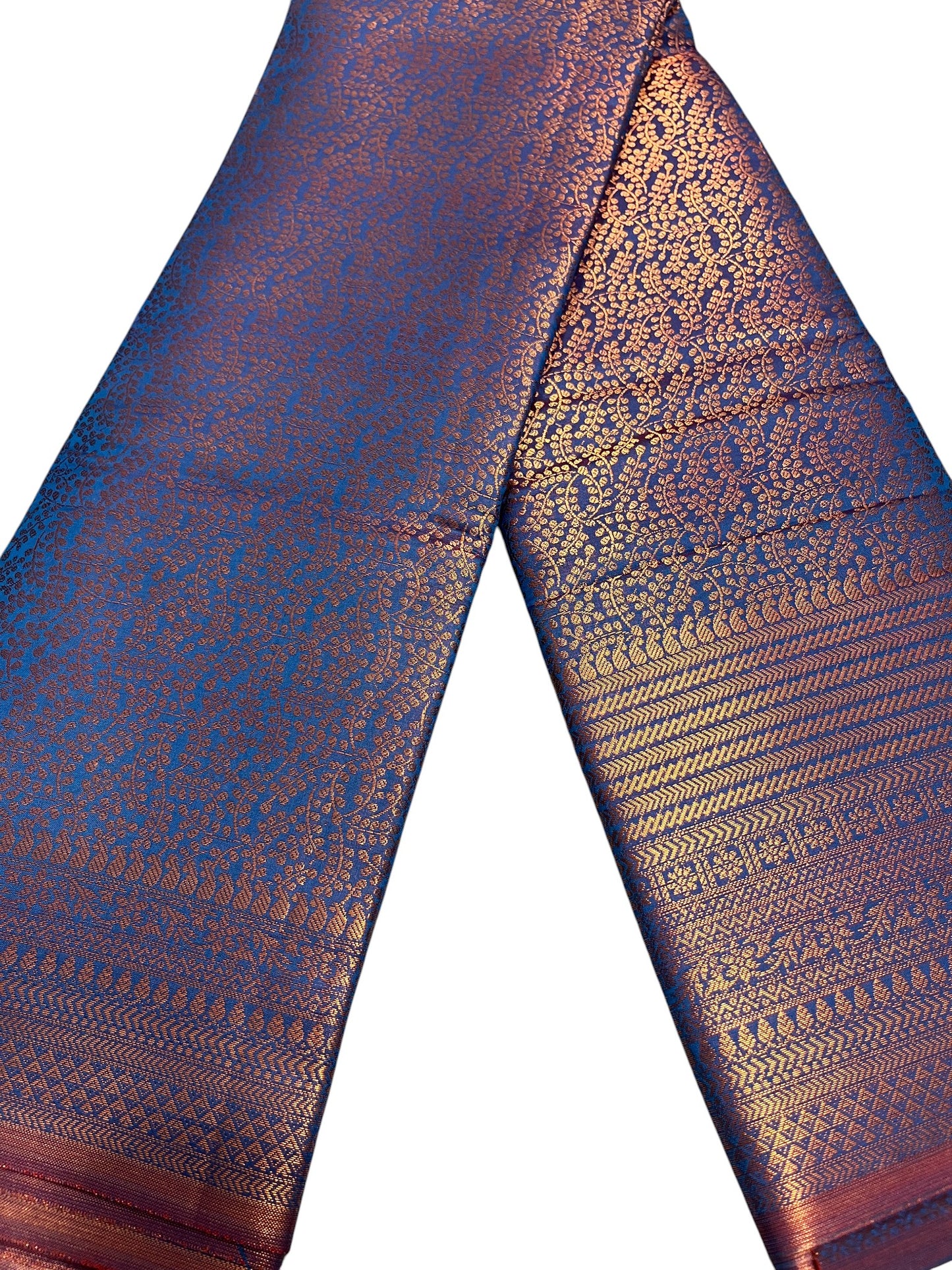 Southloom Premium Semi Silk Zari Work Brocade Saree in Bridal Blue with Matching Pallu