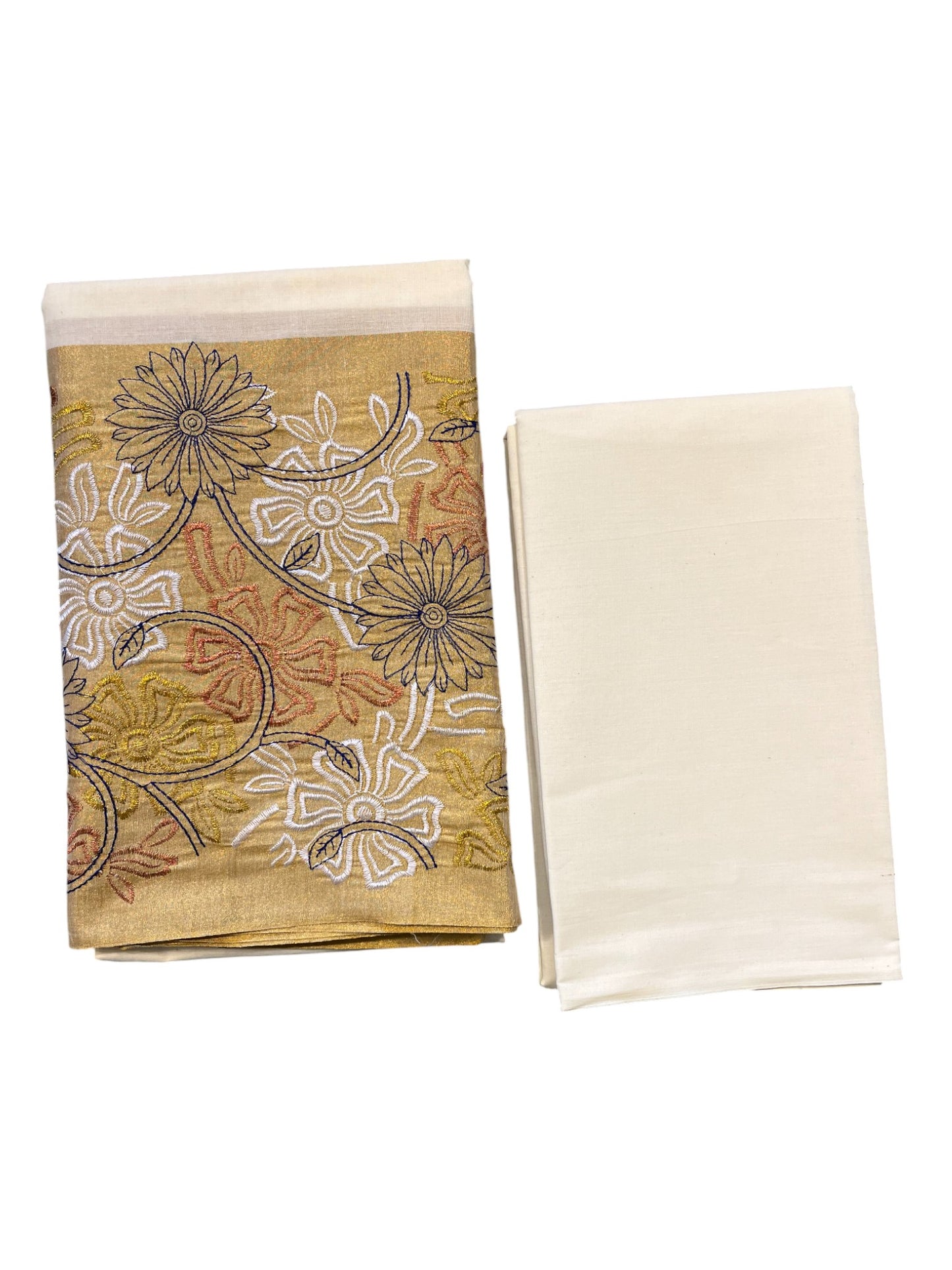 Southloom™ Cotton Churidar Salwar Suit Material with  Embroidery Work (include Lines Shawl / Dupatta)