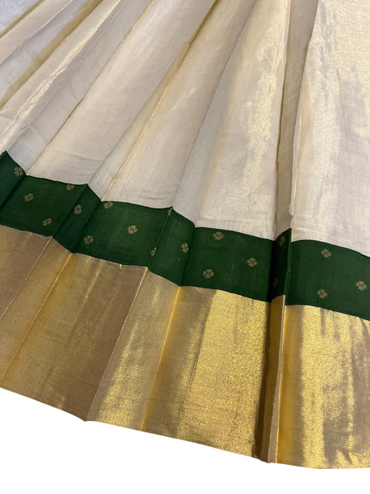 Southloom Semi Stitched Tissue  Dhavani Set with Pavada and Green Blouse Piece