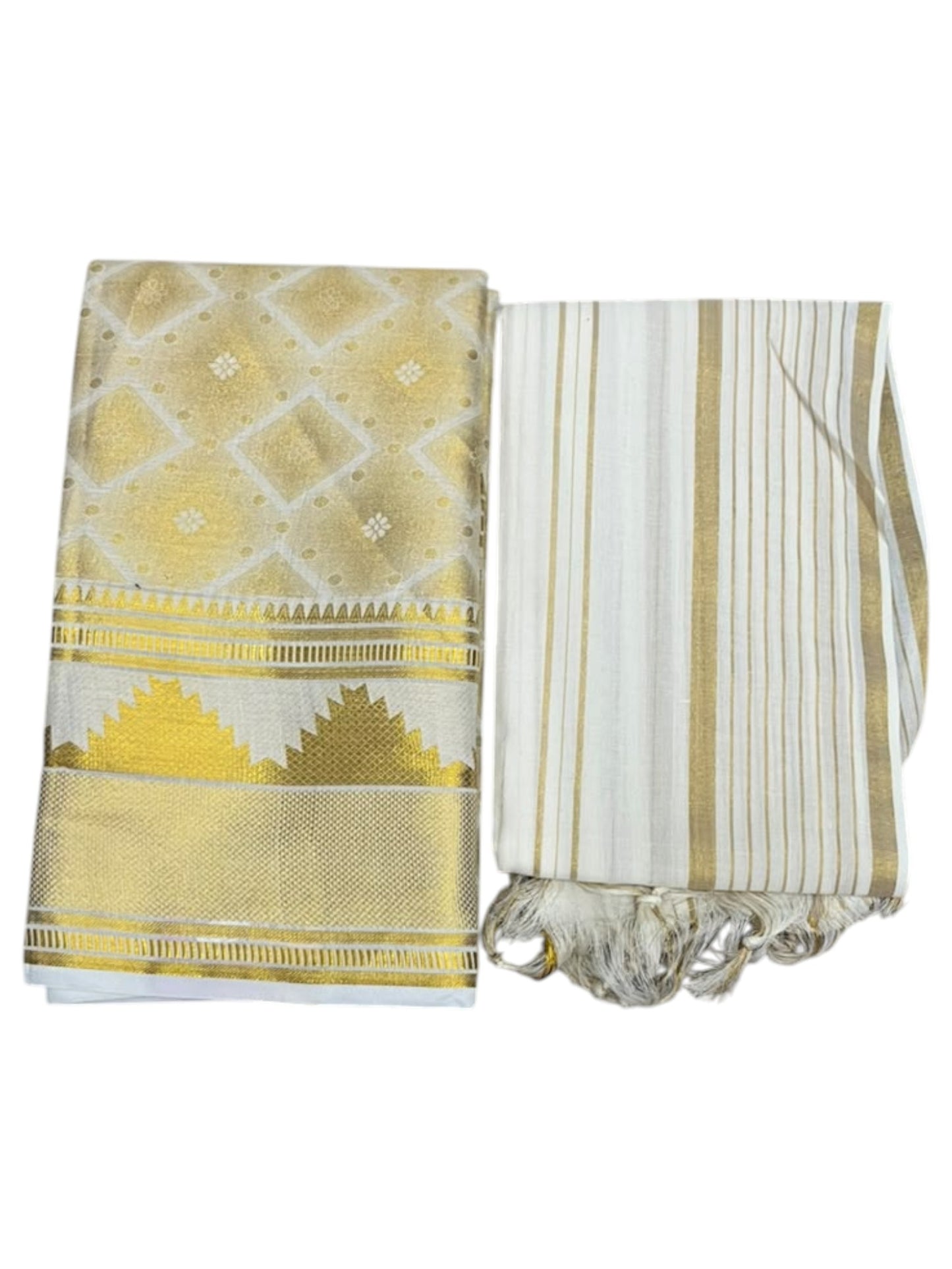 Southloom Kerala Tissue Churidar Salwar Material with Woven Work  (include Shawl / Dupatta) SL601