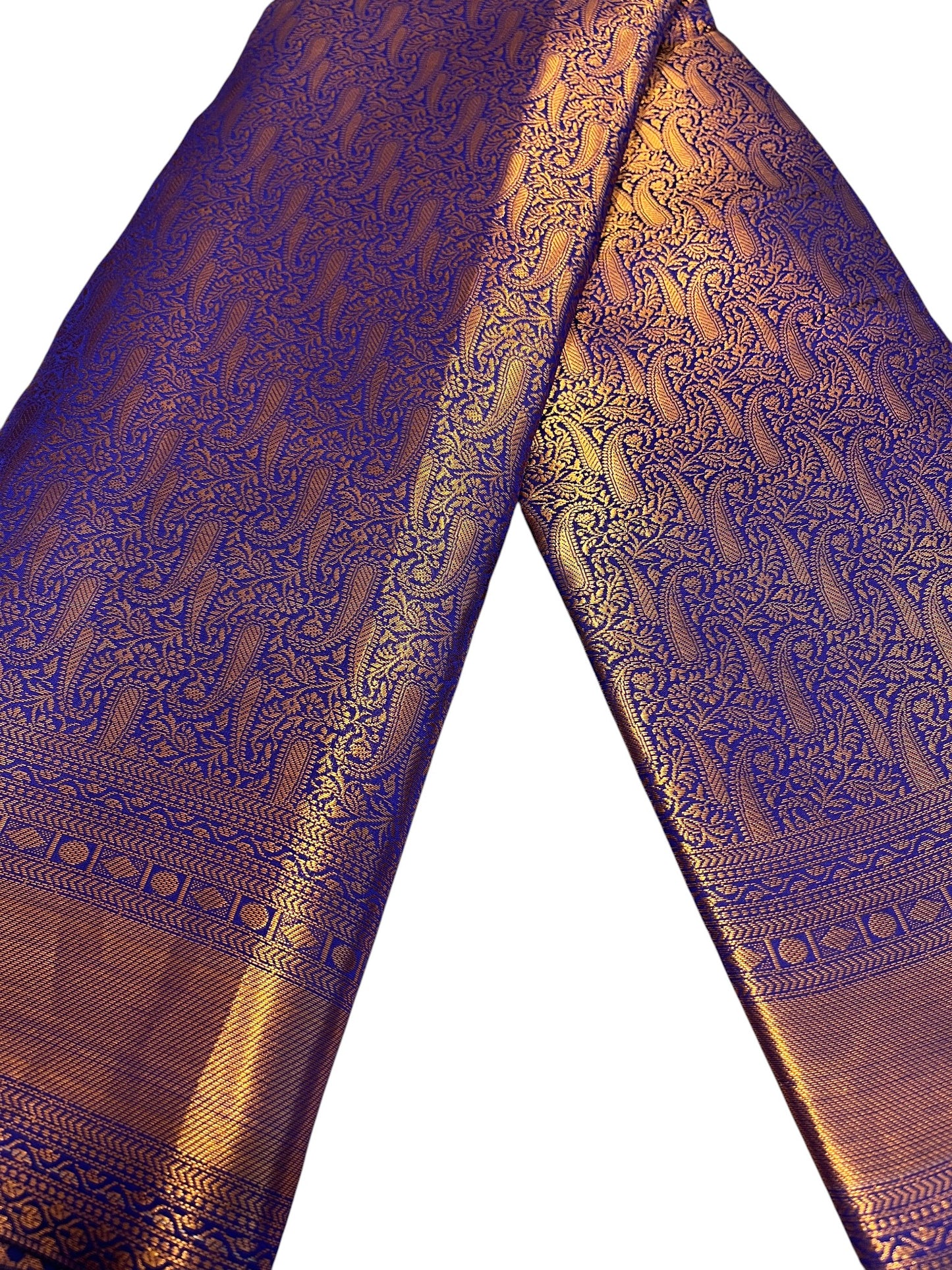 Southloom Premium Semi Silk Zari Work Brocade Saree in Bridal Blue with Matching Pallu