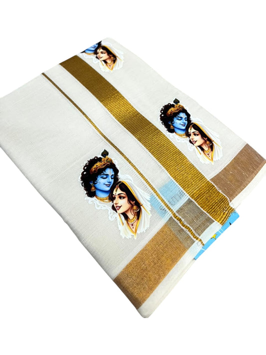 Southloom Cotton Kasavu Printed Kids's Velcro Mundu SLK