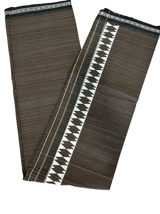 Southloom Brown Printed Single Mundu / Otta Mundu / Lungi (South Indian Kerala Dhoti)