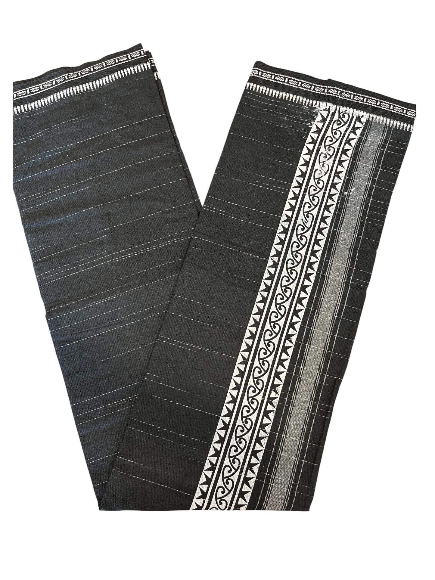 Southloom Black Printed Single Mundu / Otta Mundu / Lungi (South Indian Kerala Dhoti)