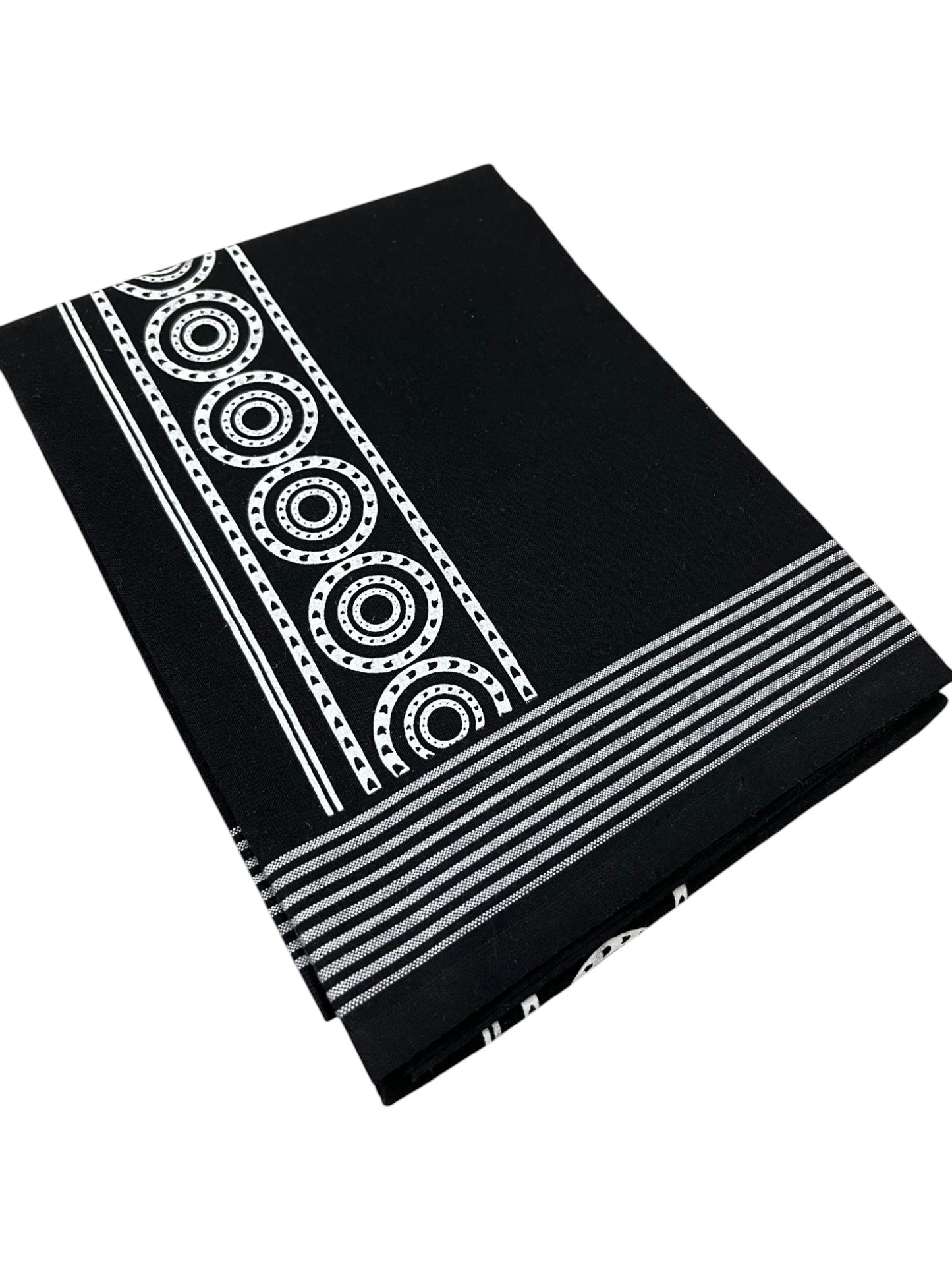 Southloom Black Printed Single Mundu / Otta Mundu / Lungi (South Indian Kerala Dhoti) SL319