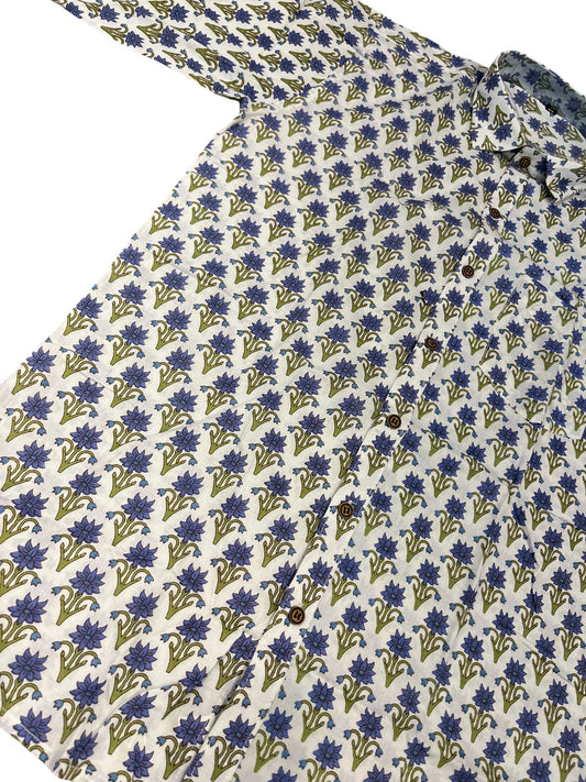 Southloom Jaipur Pure Cotton Block Printed Shirt for Men (Medium)