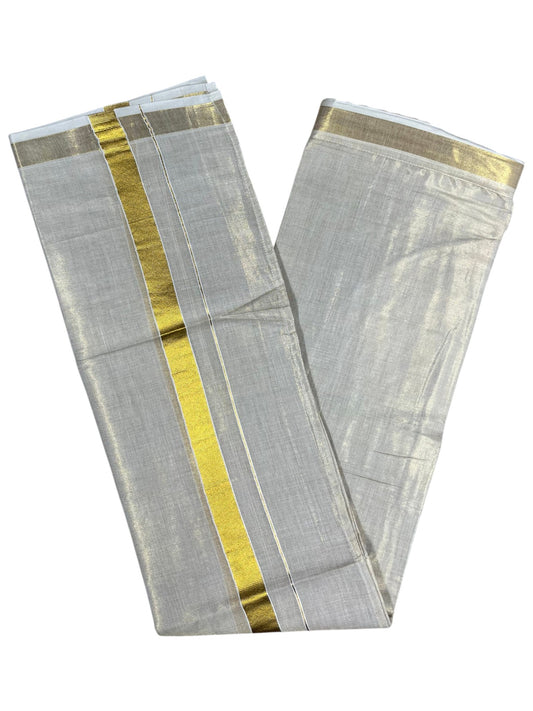 Southloom Tissue Velcro Mundu with Kasavu Border (South Indian Kerala Dhoti)