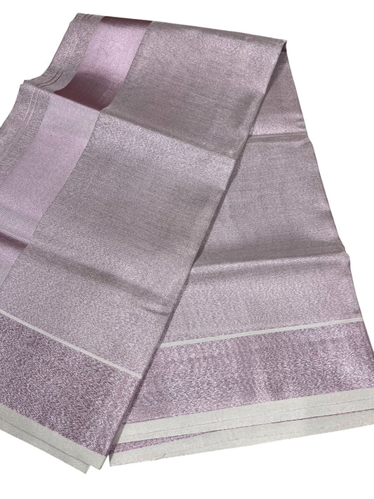 Southloom Rose Gold Kasavu Tissue Plain Kerala Saree