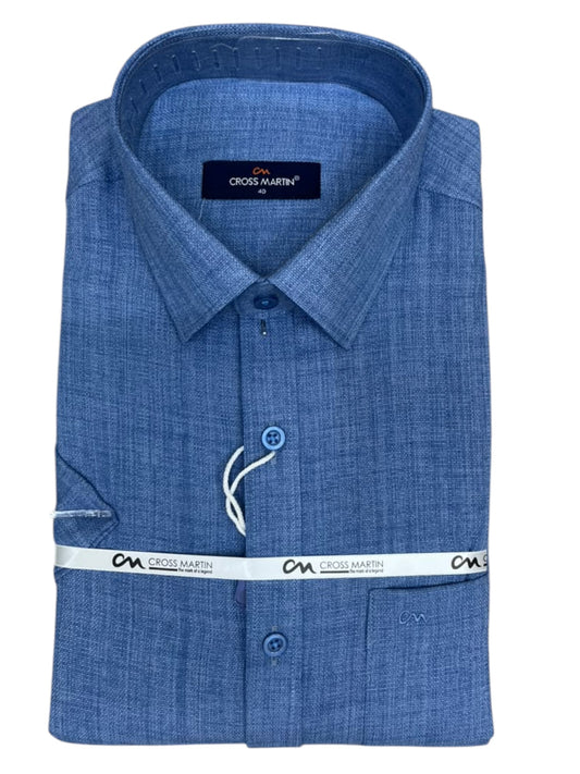 Southloom Pure Cotton Blue Plain Shirt SLSHIRT 40HS