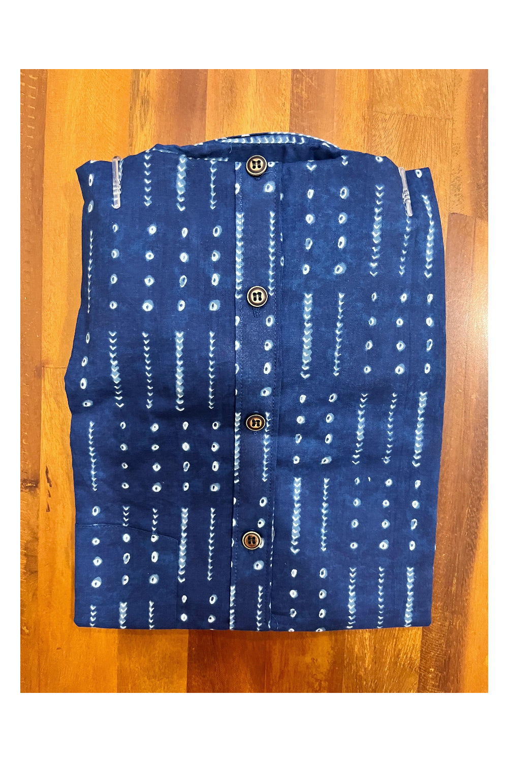 Southloom Jaipur Cotton Blue Hand Block Printed Shirt (Half Sleeves)