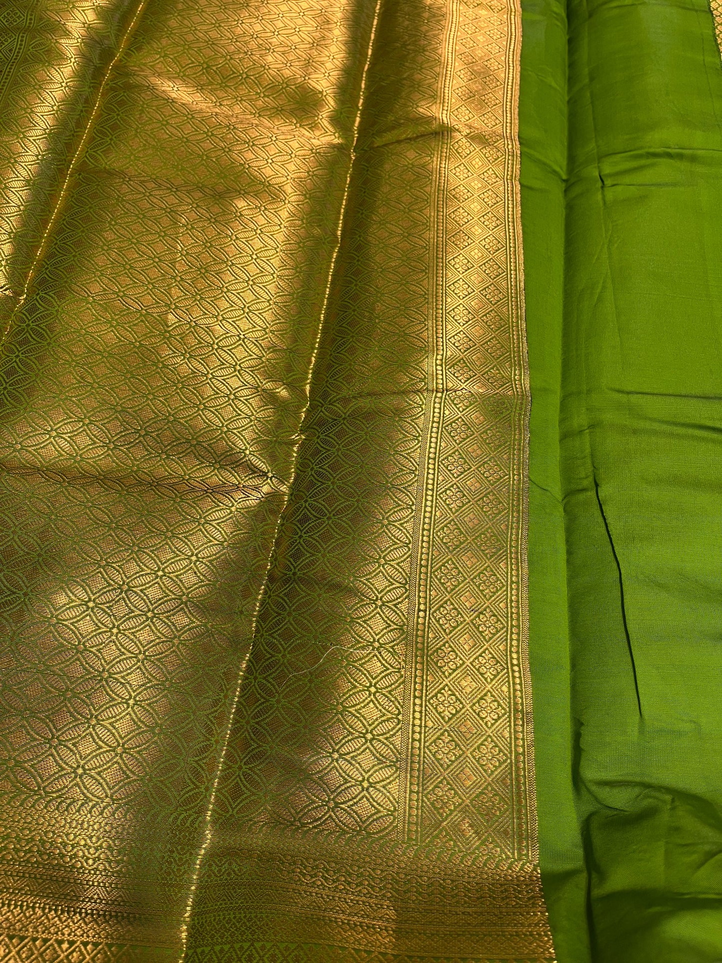 Southloom Premium Semi Silk Zari Work Brocade Saree in Bridal Green with Matching Pallu
