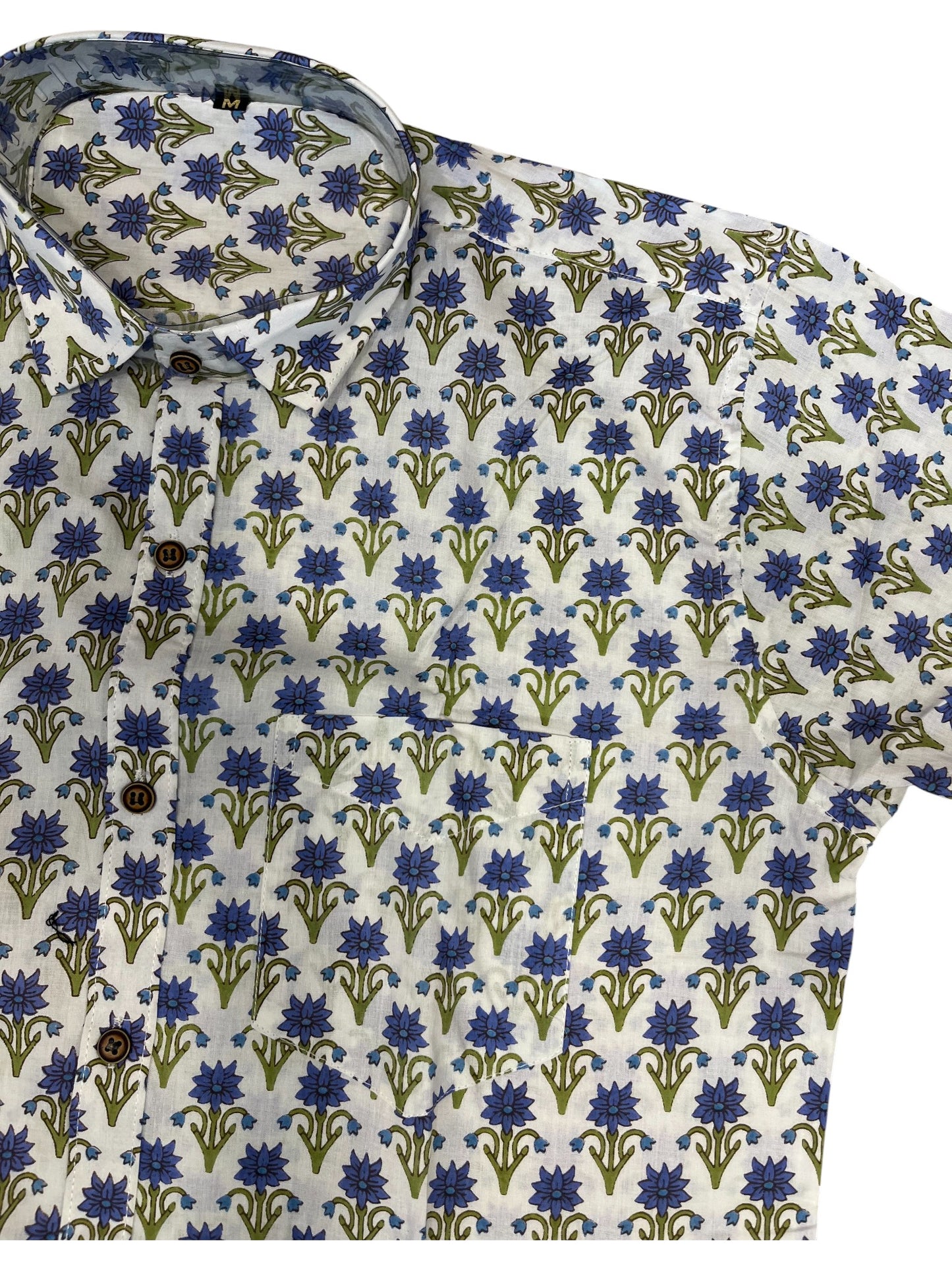 Southloom Jaipur Pure Cotton Block Printed Shirt for Men (Medium)