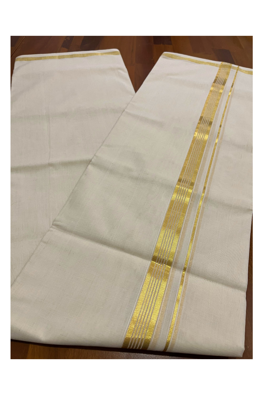 Premium Balaramapuram Unakkupaavu Handloom Kasavu Mundu (South Indian Kerala Dhoti)