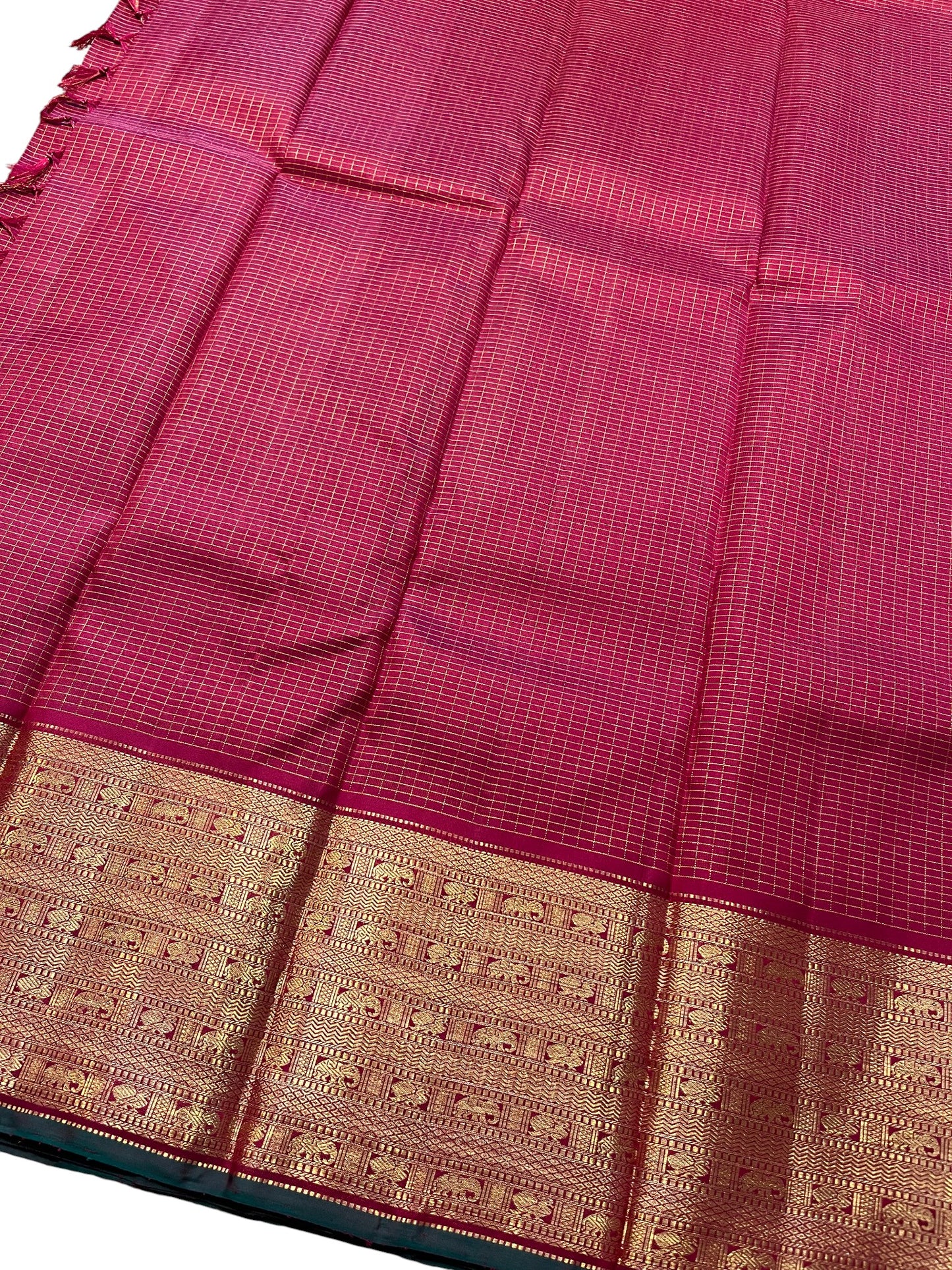 Southloom Pure Handloom Bridal Kanchipuram Silk Saree with Korvai Work (Maroon)
