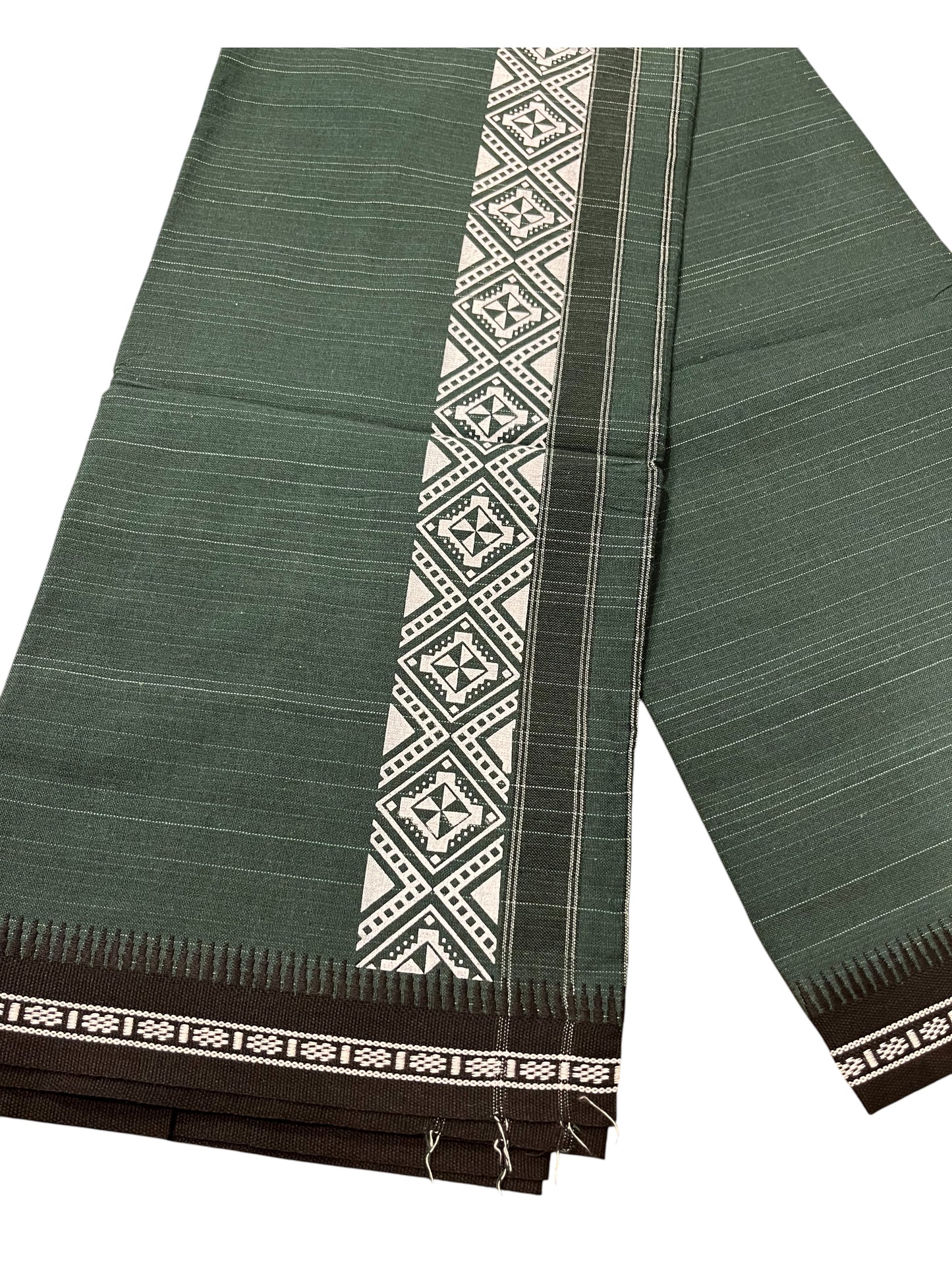 Southloom Green Printed Single Mundu / Otta Mundu / Lungi (South Indian Kerala Dhoti)