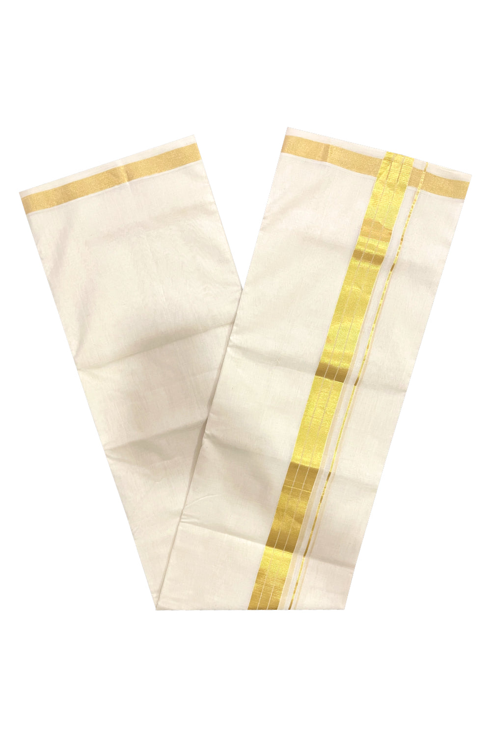 Southloom Premium Balaramapuram Unakkupaavu Handloom Kasavu Mundu (South Indian Kerala Dhoti)