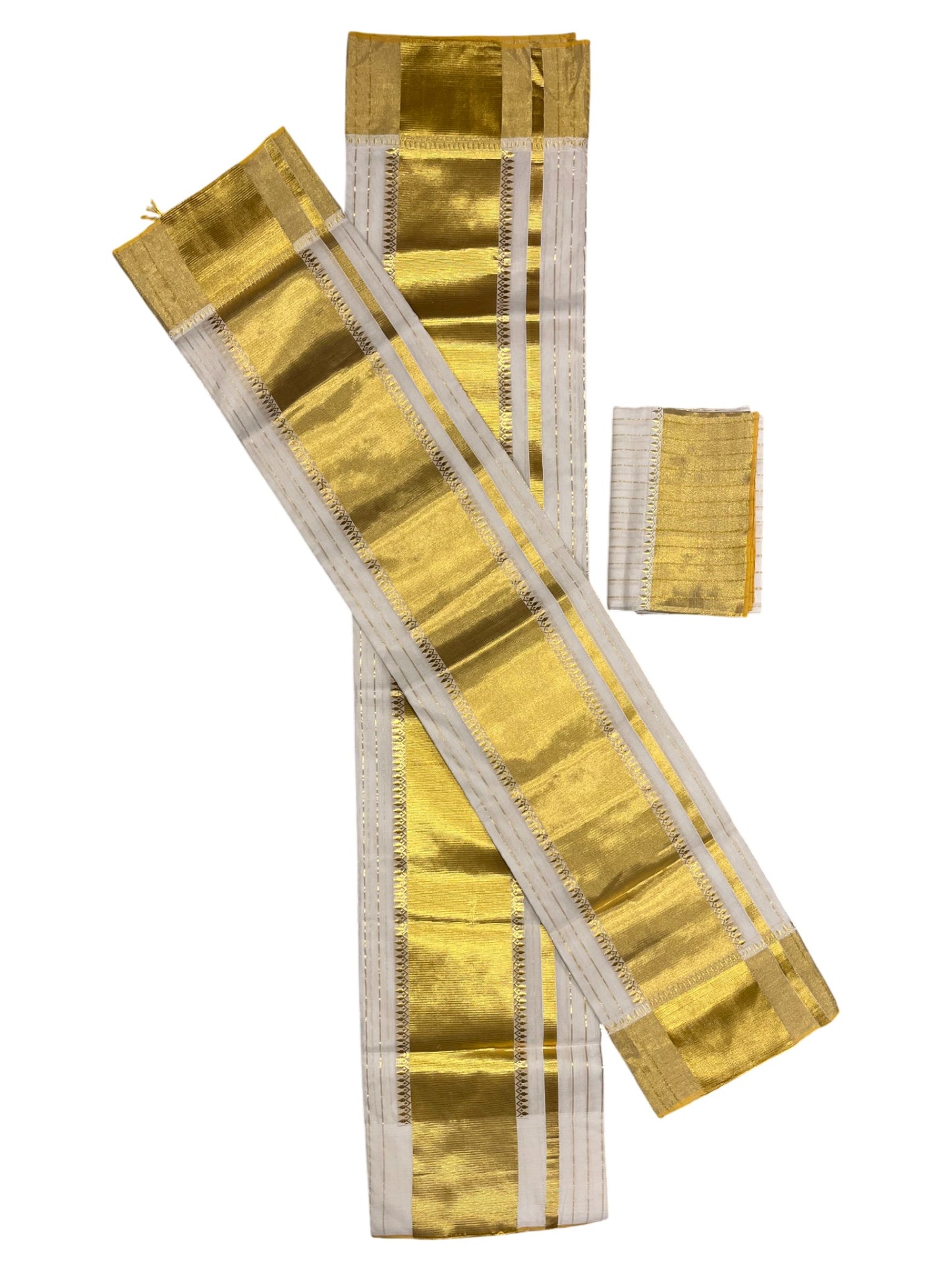 Southloom Premium Handloom Set Mundu with Kasavu and Golden Border (2.80 Mtr)