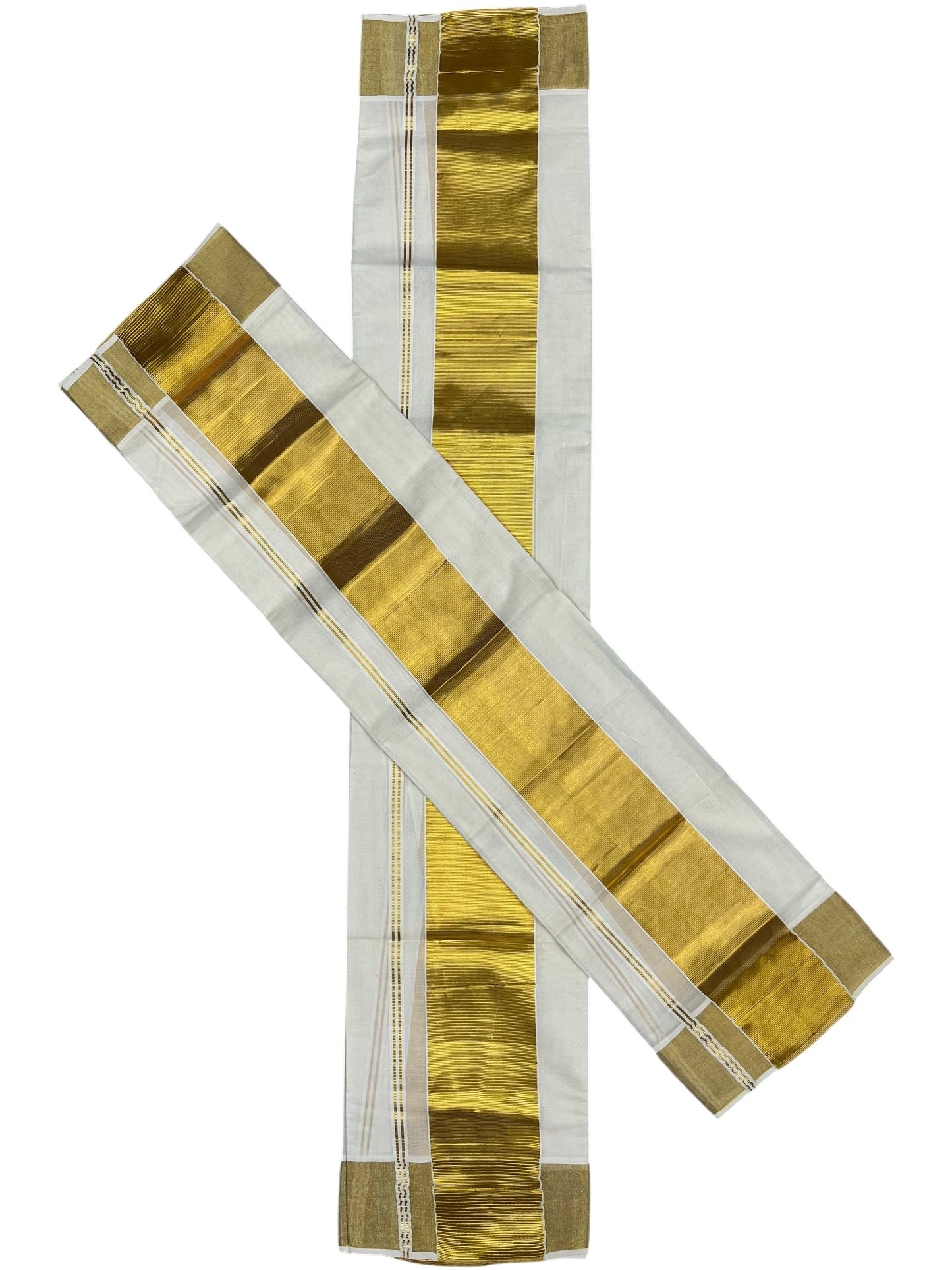 Kerala Cotton Plain Single Set Mundu (Mundum Neriyathum) with Half Fine 4 inch Border in 2.80 Mtrs