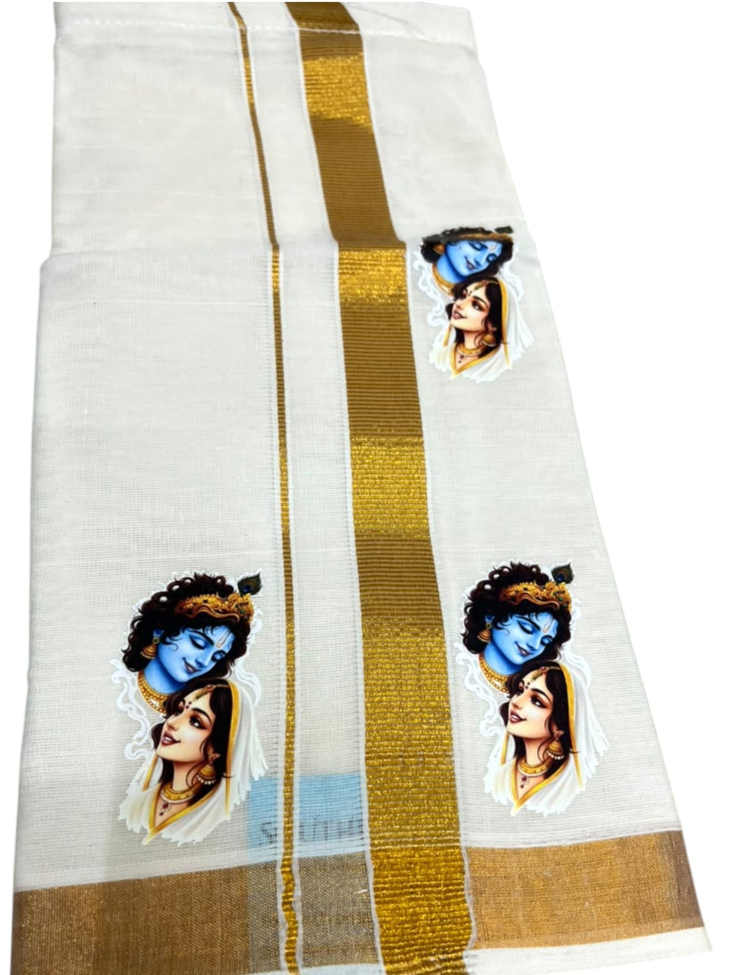 Southloom Cotton Kasavu Printed Kids's Velcro Mundu SLK