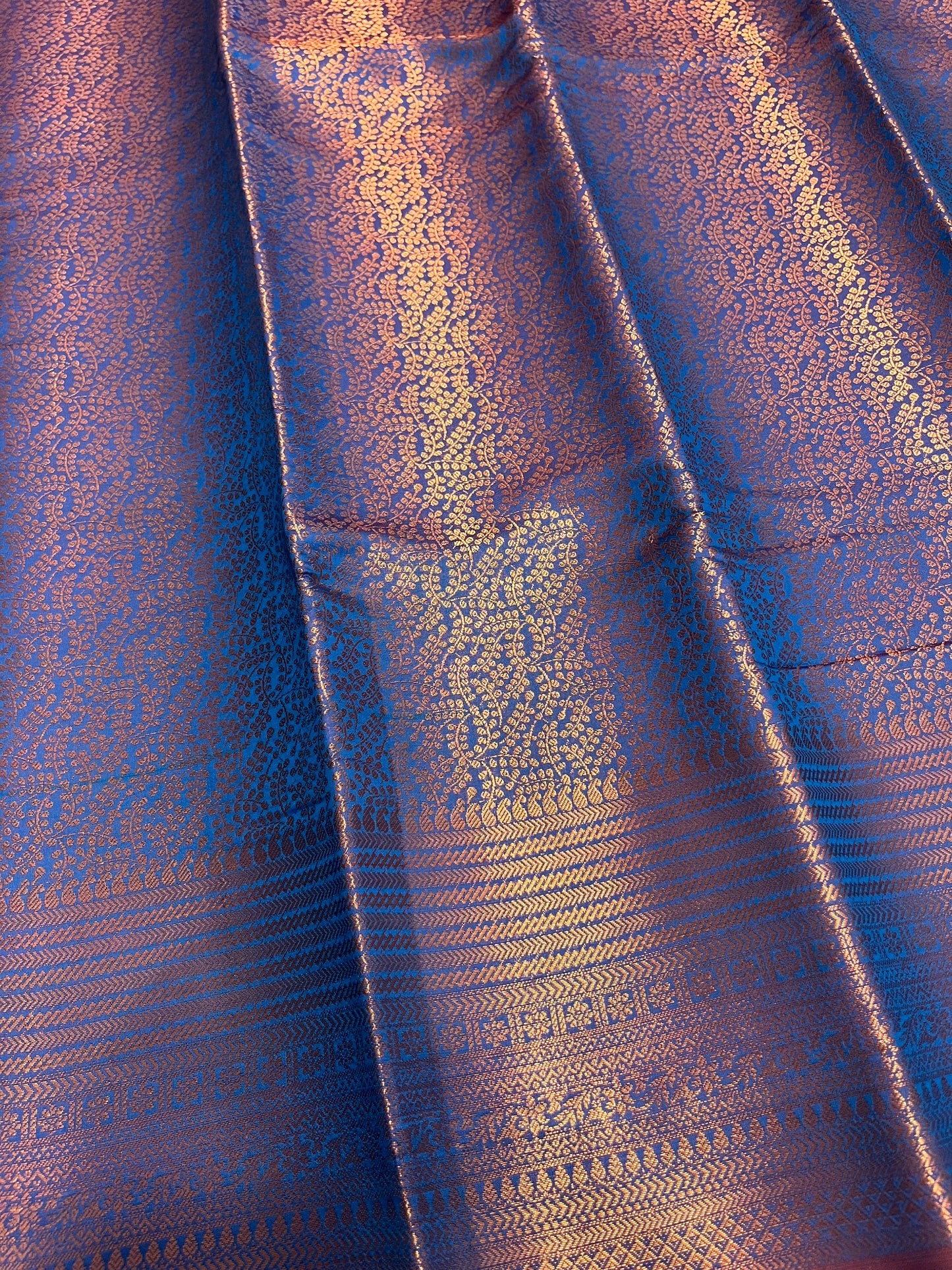 Southloom Premium Semi Silk Zari Work Brocade Saree in Bridal Blue with Matching Pallu