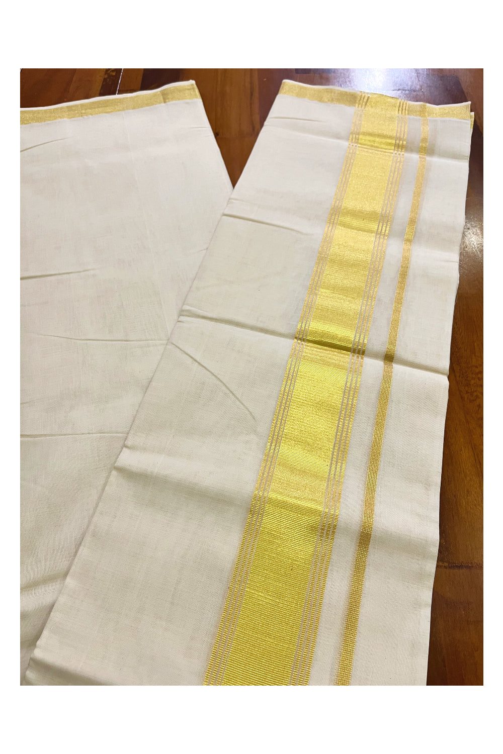 Southloom Super Premium Balaramapuram Unakkupaavu Handloom Wedding Kasavu Mundu (South Indian Kerala Dhoti)