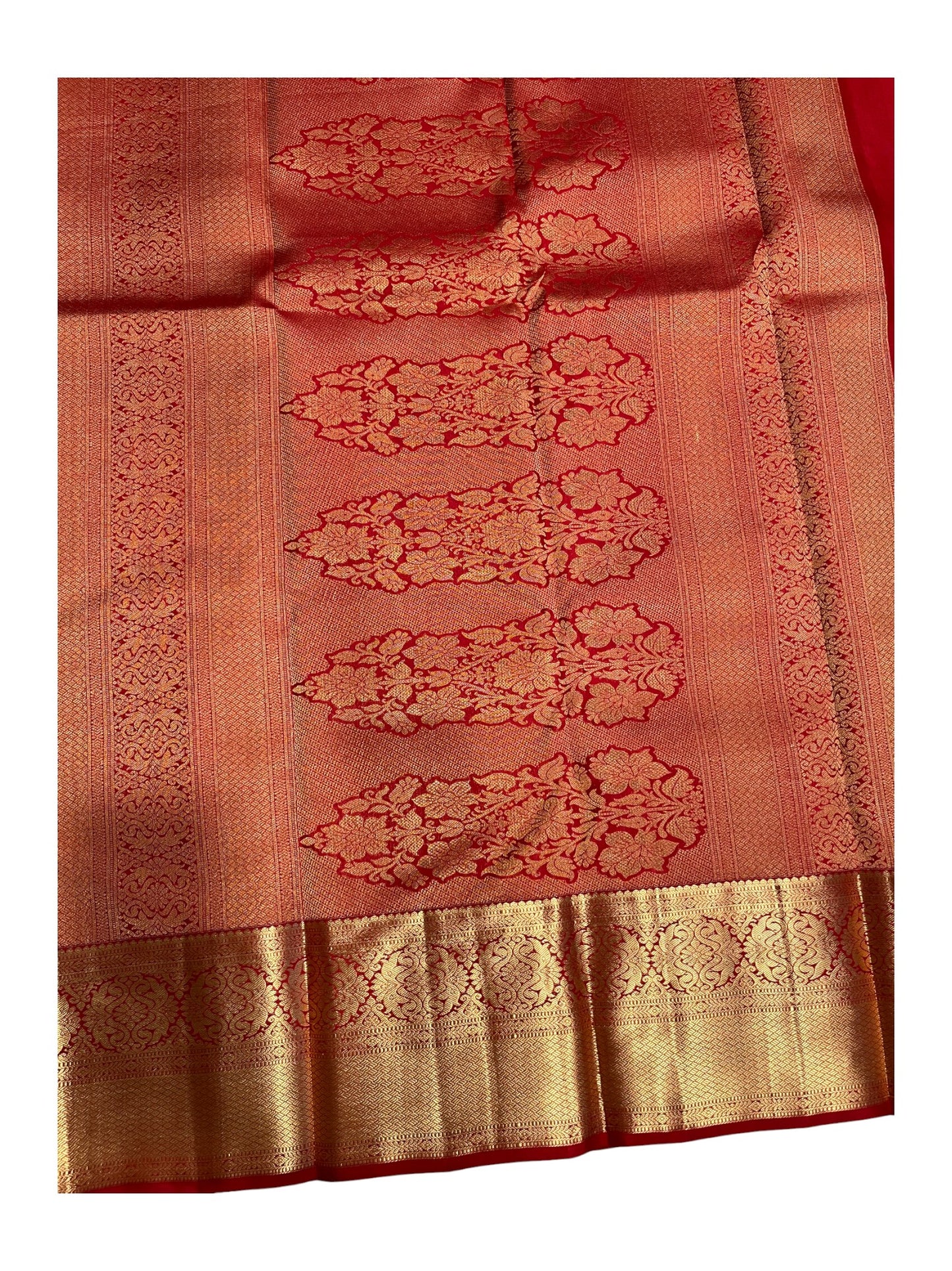 Southloom Pure Handloom Bridal Kanchipuram Silk Saree with Korvai Work