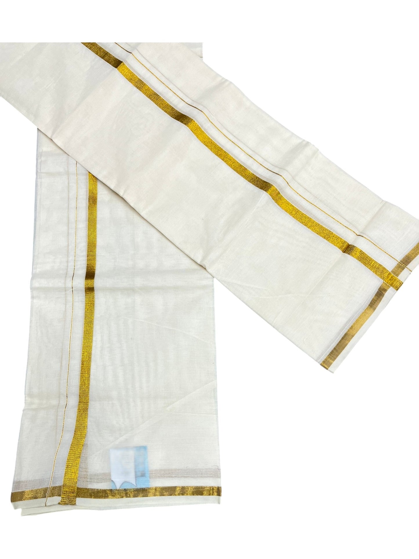 Southloom Pure Cotton Kerala Single Set Mundu (Mundum Neriyathum) with 0.5 inch Border