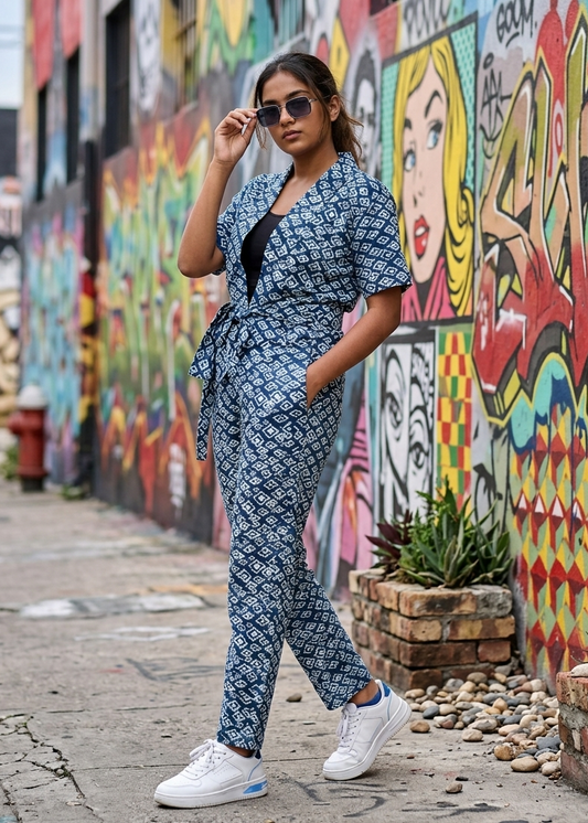 Southloom Cotton Block Printed Co-ord Set For Woman SL304